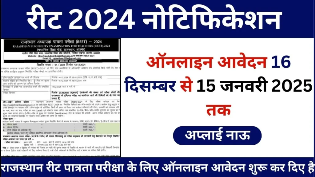 REET Notification 2024