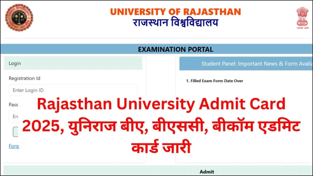 Rajasthan University Admit Card 2025 released